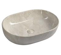 Sapho Dalma - Lavabo sobre encimera, 59x42 cm, sin orificio para grifo, marfil MM427