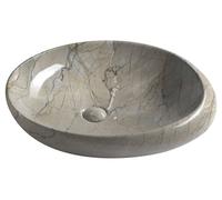 Sapho Dalma - Lavabo sobre encimera 68x44 cm, sin orificio para grifo, sin rebosadero, grigio MM313