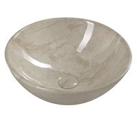 Sapho Dalma - Lavabo sobre encimera, diámetro 42 cm, sin orificio para grifo, sin rebosadero, marfil MM127