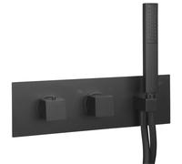 Sapho Dimy - Grifo termostático de ducha con cabezal de ducha, negro mate DM493BL