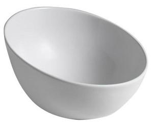 Sapho DOME OBLÍCUO: Lavabo de cerámica sobre encimera, alto, diámetro 44,5 cm, blanco