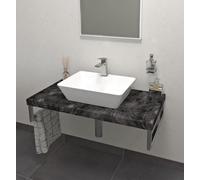 Sapho, encimera para lavabo, 60x50 cm, grosor 5 cm, diseño "piedra rota"