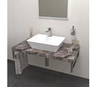 Sapho - Encimera para lavabo, modelo AVICE, 60x50 cm, grosor de 5 cm, color gris piedra