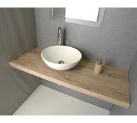 Sapho - Encimera para lavabo, modelo AVICE, 90x50 cm, grosor 5 cm, roble Rover