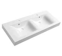 Sapho FLAVIA, mueble doble lavabo en mármol sintético "Guss", color blanco, dimensiones 120x50 cm
