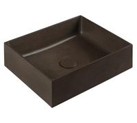 Sapho FORMIGO: Lavabo de hormigón para encastrar, 47,5 x 36,5 cm, color marrón oscuro mate