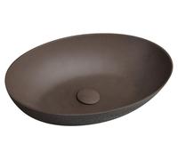Sapho FORMIGO: Lavabo de hormigón para encastrar, 60x40 cm, color marrón oscuro mate