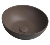 Sapho FORMIGO: Lavabo de hormigón para encastrar, diámetro de 39 cm, color marrón oscuro mate
