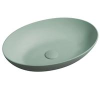Sapho Formigo - Lavabo sobre encimera 60x40 cm, sin rebosadero, sin orificio para grifo, verde mate FG223