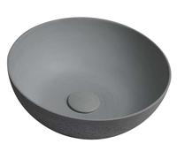 Sapho Formigo - Lavabo sobre encimera diámetro 39 cm, sin rebosadero, sin orificio para grifo, gris mate FG317