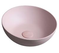 Sapho Formigo - Lavabo sobre encimera diámetro 39 cm, sin rebosadero, sin orificio para grifo, rosa mate FG321