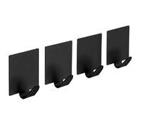 Sapho - Gancho autoadhesivo Pirenei, 4 uds, negro mate 33201
