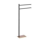 Sapho Gedy Bamboom - Toallero de pie Trilly, negro mate/bambú TR3141