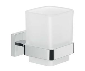 Sapho Gedy Elba - Soporte para cepillo y pasta de dientes, cristal esmerilado, cromado A01013