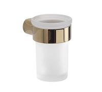 Sapho Gedy Pirenei - Vaso para cepillo y pasta de dientes con soporte, cristal esmerilado/oro PI1087