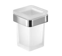 Sapho Gedy Samoa - Vaso para cepillo de dientes con soporte, vidrio esmerilado/cromo A81013