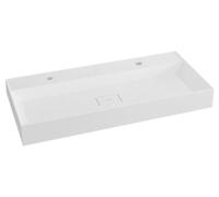 Sapho GODIVA, mueble doble lavabo, acabado en mármol sintético, 96x44 cm, color blanco