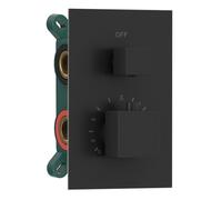 Sapho - Grifo termostático empotrado, caja, para 2 dispositivos, negro mate 1102-32B
