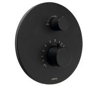 Sapho - Grifo termostático empotrado, caja, para 2 dispositivos, negro mate RH396B