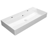 Sapho GSI Kube X - Lavabo doble, 1000x470 mm, con 2 orificios para grifos, esmaltado, blanco, modelo 9423211