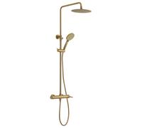 Sapho Iconic - Conjunto de ducha con grifo, diámetro 25 cm, 3 chorros, oro mate AF139GB