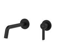 Sapho Iconic - Grifo de lavabo empotrado, instalación de 2 orificios, con cuerpo, negro mate AF008B