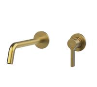 Sapho Iconic - Grifo de lavabo empotrado, instalación de 2 orificios, con cuerpo, oro mate AF008GB