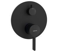 Sapho Iconic - Grifo empotrado para 2 dispositivos, con cuerpo de montaje, negro mate AF042B