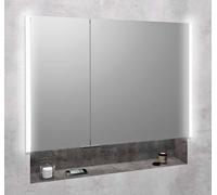 Sapho Integra - Armario con espejo empotrado con iluminación LED, 86x70 cm, espejo/titanio alu IN085