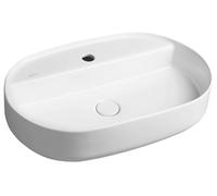 Sapho Isvea - Lavabo sobre encimera 60x40 cm, orificio para grifo, blanco mate 10NF65060-2L