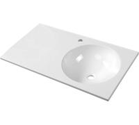 Sapho Juno - Lavabo 800x150x470 cm, sin rebosadero, orificio para grifo a la izquierda, blanco JU081