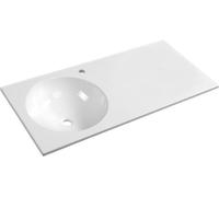 Sapho JUNO, mueble de lavabo de mármol sintético "Gussmarmor", 100x47 cm, blanco, para montaje en la parte izquierda