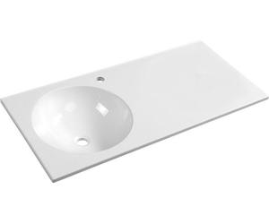 Sapho JUNO, mueble de lavabo de mármol sintético "Gussmarmor", 100x47 cm, blanco, para montaje en la parte izquierda