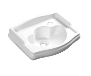 Sapho Kerasan Retro - Lavabo de cerámica 41x30 cm, orificio para grifo a la derecha, sin rebosadero, blanco 103301DX