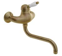 Sapho KIRKÉ: Grifo de pared, palanca blanca, bronce