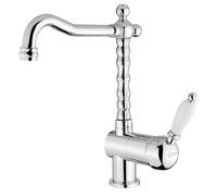 Sapho KIRKÉ WHITE: Grifo de cocina, palanca blanca, cromo