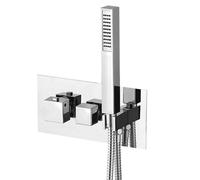 Sapho LATUS: Termostato para ducha con grifo integrado, incluye ducha de mano, modelo de 2/3 vías, acabado cromado