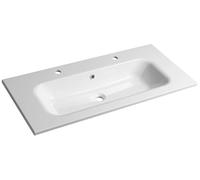 Sapho - Lavabo, 46x101 cm, con rebosadero, 2 orificios para grifo, blanco SD101-2
