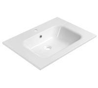 Sapho - Lavabo Areca 71 x 52 cm, con rebosadero, orificio para grifo, blanco AC071