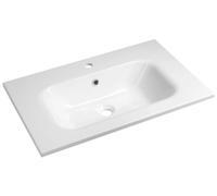 Sapho. Lavabo de encimera "SIDRA" en mármol sintético, 71x46 cm, color blanco