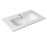 Sapho. Lavabo de encimera "SIDRA" en mármol sintético, 81x46 cm, color blanco