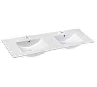 Sapho - Lavabo doble de mueble 1510x460 cm, con rebosadero, 2 orificios para grifo, blanco 1601-150