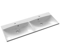 Sapho Maria lavabo 120x46 cm rectangular para mueble-doble blanco brillante MA120
