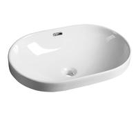 Sapho Lima - Lavabo semiencastrado 60x18x40 cm, blanco BH7022