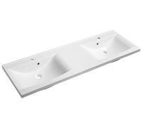 Sapho Lucia - Lavabo doble de mueble 1500x480 cm, con rebosadero, 2 orificios para grifo, blanco 50154