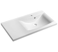 Sapho LUCIOLA, mueble de lavabo en mármol sintético "Guss", 90x48 cm, blanco, para montaje en la parte derecha