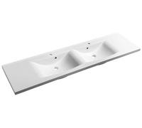 Sapho LUCIOLA, mueble doble lavabo en mármol sintético "Guss", color blanco, 180x48 cm