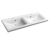 Sapho Luciola lavabo 120x48 cm rectangular para mueble-doble blanco brillante 50122
