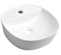 Sapho LUGANO, lavabo de cerámica, diámetro 40 cm, para encastrar, color blanco