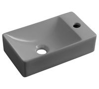 Sapho MARGITHA, lavabo de cerámica, 38x22 cm, con abertura para el grifo en el lado derecho, color gris